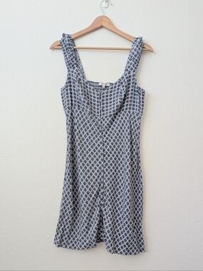 Madewell Lavender Floral Button Front Mini Dress with Cap Sleeves Size 10